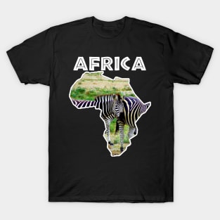 African Wildlife Continent Zebra Stripes T-Shirt
